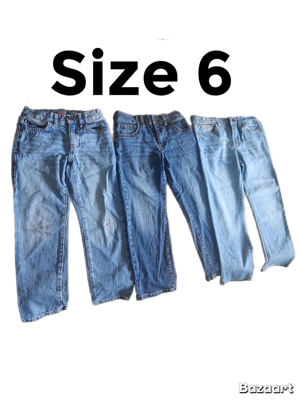 Lot of 3 Size 6 Blue Denim Jeans - Mixed Washes
